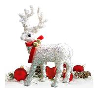 Deer Natalizio - Figurina Scintillante Per Sculture Di Renne Con Sciarpa, Figurina Del Cervo Per Le Vacanze, Ornamento Di Decorazione Di Natale In Piedi Lucido Per Display Esterno Interno | Per Le Vac