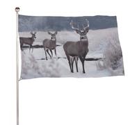 Deer on Frozen Wilderness Flag 61 x 88,9 cm Stampa su entrambi i lati Bandiera da giardino Banner decorativo non sbiadisce Bandiera da cortile con occhielli in ottone Sfondo fotografico da appendere