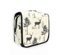 Deer Silhouette mens borsa da toilette da viaggio con gancio appeso elegante snack bag verticale autoportante