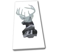 Deer Stag Scenic Winter Animals SINGLE TELA parete arte foto stampa