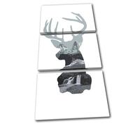 Deer Stag Scenic Winter Animals TREBLE TELA parete arte foto stampa