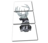 Deer Stag Scenic Winter Animals TREBLE TELA parete arte foto stampa