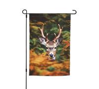 Deer tra foglie spesse bandiere per esterni 30,5 x 45,7 cm stampa su entrambi i lati bandiera da giardino bandiere per esterni bandiera per vacanze banner con occhielli bandiera da cortile per casa