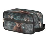 Deer Winter Forest Makeup Bag per donne uomini bambini ragazze ragazzi, sacchetto di lavaggio cervo borsa da viaggio articoli da toeletta cosmetici organizzatore doccia borsa, Colore, Taglia unica,