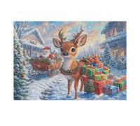 Deer Winter Snowy Forest Puzzle 300 Pezzi Rompicapo Astratto Geometrico Arte Geometrica Moderna Rompicapo Stimolante Creatività E Logica Idea Regalo 300 PCS
