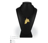 Deerhound - Placcato Oro Collana Con Dem Immagine di Un Cane Art Dog