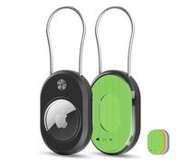 DEERLET Supporto per Airtag (1a e 2a generazione) con cavo metallico, etichette per bagagli Airtag con carta d'identità, serratura sicura, robusta protezione del PC, per valigie, portachiavi, bagagli