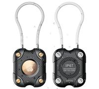DEERLET Supporto per Airtag con cavo metallico, confezione da 2, portachiavi AirTag Secure Lock, impermeabile IPX7, etichetta protettiva rigida a 360°, portachiavi per Apple Air tag per portachiavi