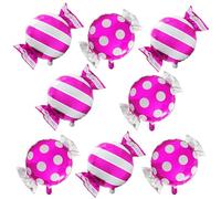 Deermon Palloncini decorativi per feste a forma di caramella rosa, confezione da 8 pezzi con 2 motivi per ragazze Candy Bar Foli palloncini per feste di compleanno, tema Candyland Baby Shower
