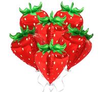 Deermoon 4D Jumbo Red Tropical Strawberry Balloon, Primavera Estate Frutta Dolce Cartone Animato Fragola Palloncini Per Baby Shower Matrimonio Sesso Rivelare Compleanno Party Decor Forniture