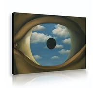 Deertweet Home Il falso specchio di Rene Magritte Dipinti ad olio famosi Quadri moderni Opere d'arte Stampe su tela d'epoca Poster per l'arredamento del bagno 50x80cm Cornice interna