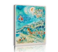 Deertweet Home Marc Chagall Arte murale per soggiorno, Battaglia di fiori Stampe d'arte vintage Pittura per decorazione estetica domestica Decorazione bagno 100x75cm Cornice interna