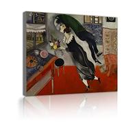 Deertweet Home Marc Chagall Wall Art Stampe Il compleanno Dipinti su tela Poster astratti per soggiorno Decor Bagno Decor Gallery Pacchetto 90x120cm Cornice interna