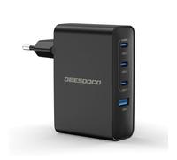 DEESOOCO Caricabatterie USB C, Caricabatterie Rapido da 100 W a 4 Porte, Adattatore di Alimentazione PD 3.0, Alimentatore USB per MacBook Pro/Air, iPhone 17/16/15 Pro Max, iPad, Galaxy S25 S24 S23