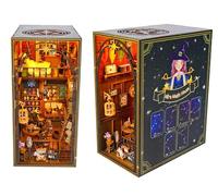 DEESOSPRO Kit per la casa di libri fai da te, case di bambole in miniatura, puzzle 3D in legno per la libreria con luce LED, modellazione diorama per adulti, Casa magica