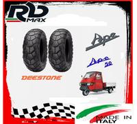 Deestone 2 Pneumatici 100/90-10 X Piaggio Ape 50 Moto Scooter TASSELLATI 8PR