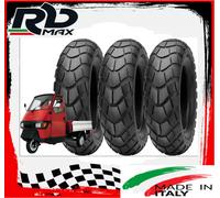 Deestone 3 Pneumatici 100/90-10 X Piaggio Ape 50 Moto Scooter TASSELLATI 8PR