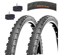 Deestone EBA26DSD 2 COPERTONI + 2 CAMERE d'Aria per MTB Bici Bicicletta Nero 26 X 1.90 (47-559) Demi Slick