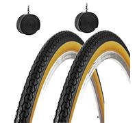 Deestone EBA26PXD 2 COPERTONI 26 X 1 3/8 (37-590) + CAMERE d'Aria Pneumatici Nero para per Bici Bicicletta Olanda