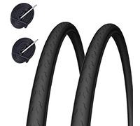 Deestone EBA28NRD Kit 2 Due COPERTONI 700 X 23 + 2 Due CAMERE d'Aria Bici Ciclo Scatto Fisso Nero 28 X 5/8 X 1/16 (23-622)