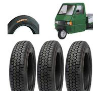 Deestone EGF12TXD Kit 3 Pneumatici 125-12C 4PR 62J TUBELESS TL per Ape P I A G G I O E Vecchia F I A T 500 Epoca Ruote GOMME COPERTONI