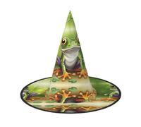 DEETTY Cartoon Frog Stampa Carnevale Cosplay Cappello Mago Cap Halloween | Accessorio versatile per feste e feste a tema