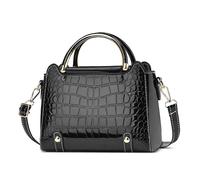 DEEVORCA Borsa a Mano da Donna Moda Femminile Borsa a Tracolla Texture Coccodrillo Tracolla Rimovibile Manico Superiore Borsa Festa di Compleanno Cinema Incontri Impermeabile PU Nero