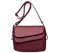 DEEVORCA Moda Semplice Borse A Tracolla Donna Retrò Borsa A Tracolla Quotidiano Casuale Pu Pelle Impermeabile Lavoro Festa Viaggio Datazione Tasche Multiple Borse Borsa Messenger Rosso