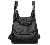 DEEVORCA Moda Zaino Da Donna Casuale Quotidiano Borse A Tracolla Soft Medio Pu Pelle Impermeabile Shopping Viaggi Lavoro Scuola Zaino Antifurto Zainetto Multifunzionale Borsetta Nero