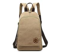 DEEVORCA Vintage Zaino Da Donna Quotidiano Casuale Antifurto Borsa Da Petto Tela Borse A Tracolla Shopping Viaggi Lavoro Borsa A Spalla Piccolo Messenger Crossbody Zaini Borsetta Cachi