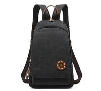 DEEVORCA Vintage Zaino Da Donna Quotidiano Casuale Antifurto Borsa Da Petto Tela Borse A Tracolla Shopping Viaggi Lavoro Borsa A Spalla Piccolo Messenger Crossbody Zaini Borsetta Nero