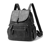 DEEVORCA Zaini da Donna Elegante Zaino Femminile Zaino Scolastico Coperchio Ribaltabile Zaino Per IPad da Donn Vacanza Turismo Zaino a Spalla Doppia da Donna Impermeabile PU Pelle Grigio