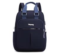 DEEVORCA Zaino da Donna Elegante Zaini femminili con Cintura per Valigia, tascabile antifurto Design Porta di ricarica USB per Lavoro Viaggio Quotidiano Impermeabile Nylon Blu Navy