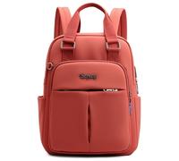 DEEVORCA Zaino da Donna Elegante Zaini femminili con Cintura per Valigia, tascabile antifurto Design Porta di ricarica USB per Lavoro Viaggio Quotidiano Impermeabile Nylon Arancio Terracotta