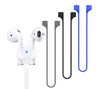 Deexeen, compatibile con AirPods 1 2 Pro con cinturino magnetico anti-smarrimento, accessorio colorato, morbido e sportivo, cavo in silicone, cavo in gel di silice (bianco, nero, grigio, blu)