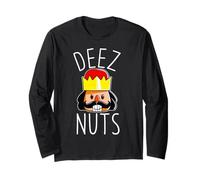 Deez Nuts Schiaccianoci Divertente Natale Nut Cracker Meme Maglia a Manica