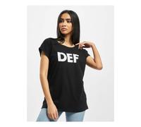 DEF Her Secret T-Shirt Parte Superiore Maglietta Donna Logo Stampa Base Top 100%