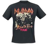 Def Leppard Hysteria Tour Uomo T-Shirt Nero 100% Cotone Regular