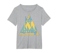 Def Leppard - Logo Pastello Maglietta, Donna Plus-Size, Grigio Melange, 2X