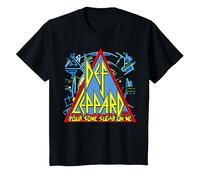 Def Leppard - Logo Sugar Maglietta, Bambini, Nero, 10 Anni