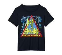 Def Leppard - Logo Sugar Maglietta, Donna Plus-Size, Nero, 3X