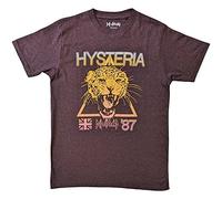 Def Leppard T Shirt Hysteria World Tour Band Logo Nuovo Ufficiale Unisex Marrone Size M