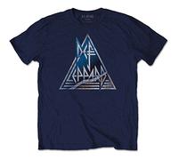 Def Leppard - T-Shirt # L Blue Femmina # Triangle Logo