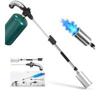 Defabee Torcia per erbacce con pulsante di accensione, bruciatore a propano, per erbacce, scioglimento della neve, asfalto, tetto, giardino, pistola lanciafiamma regolabile per uso esterno