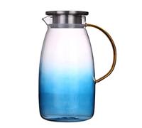 DEFBOW 1 pz Cucina Acqua Trasparente e Fredda Caraffe Barattolo Distributore per Decanter Caldo Ristorante Borosilicato Colore Ghiaccio con Manico Ml Drinkware Pentola Gradiente Brocca Porta Bevan