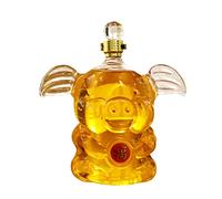 DEFBOW Decanter per Whisky con Animali da liquore, Serie Zodiaco Cinese, Bottiglia di Vino a Forma di Maiale, Decanter per liquore in Cristallo Trasparente e Creativo per Vino, Brandy, caraffa per