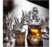 DEFBOW Decanter Whiskey Decanter Vino Decanter Whisky Decanter e Bicchieri Set Vetro Retro Straniero Bottiglia Vino Tazza Vino