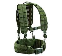 DEFCON 5 Cinghia Di Carico Con Spallacci Imbottiti Loading Harness Bearing Belt, Tessuto 1000 Denari Idrorepellente (Verde Oliva) (S-M)