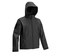 DEFCON 5 GIACCA TATTICA SOFTSHELL CON CAPPUCCIO STACCABILE OD GREEN BLACK COYOTE BROWN D5-3430 OD B CB (BLACK, M)