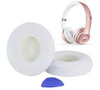 defean Solo3 Solo2 - Cuscinetti auricolari di ricambio per cuffie Solo 3.0 Wireless, Solo 2.0 Wireless On-Ear, adesivo 3M più forte, pelle più morbida, schiuma con isolamento acustico (bianco)